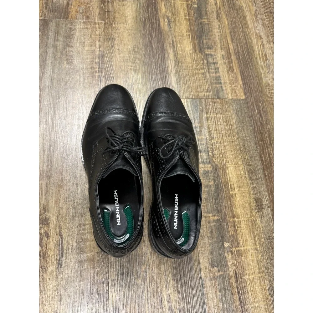 Nunn Bush Mens 84526-001 Black Leather Cap Toe Brogue Oxford Dress Shoes 10.5 M